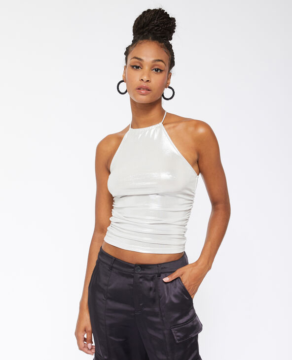 Top dos-nu maille brillante gris clair - Pimkie