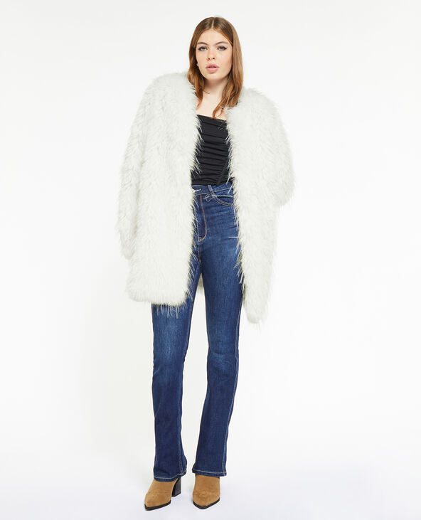 Manteau en fausse fourrure écru - Pimkie