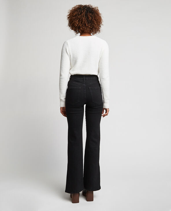 Jean flare avec fentes côtés noir - Pimkie