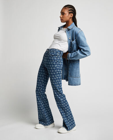 Jean flare taille haute bleu denim - Pimkie