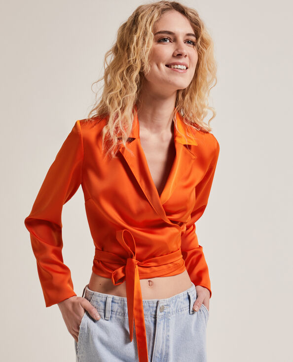 Chemise cache-coeur orange - Pimkie