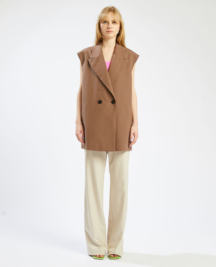 Veste blazer sans manche marron - Pimkie