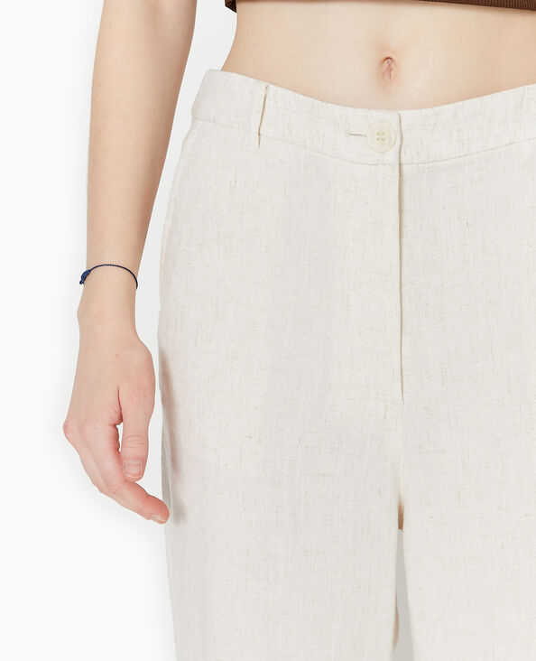 Pantalon droit avec lin blanc - Pimkie