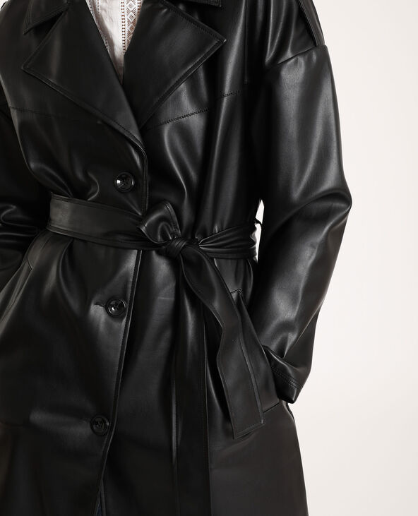 Trench noir simili cuir store