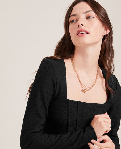 Top court effet corset noir - Pimkie