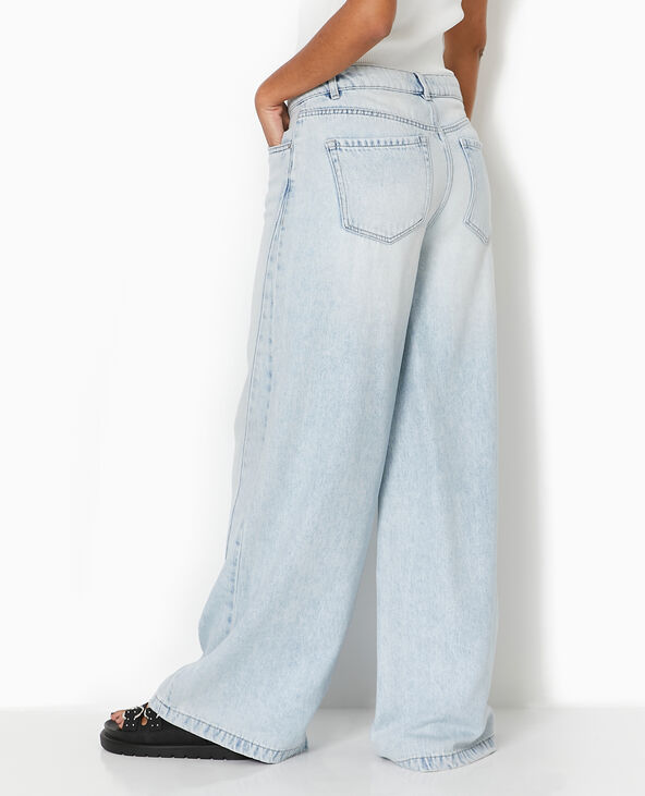 Jean wide ultra large taille basse bleu clair - Pimkie