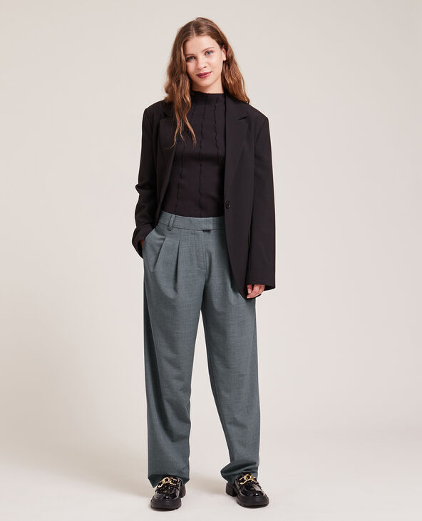 Pantalon large à pinces gris - Pimkie