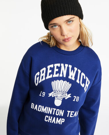 Sweat oversize avec print devant bleu - Pimkie