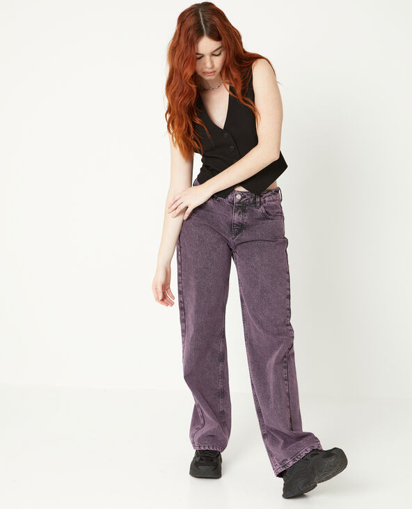 Jean wide taille basse effet dirty violet - Pimkie
