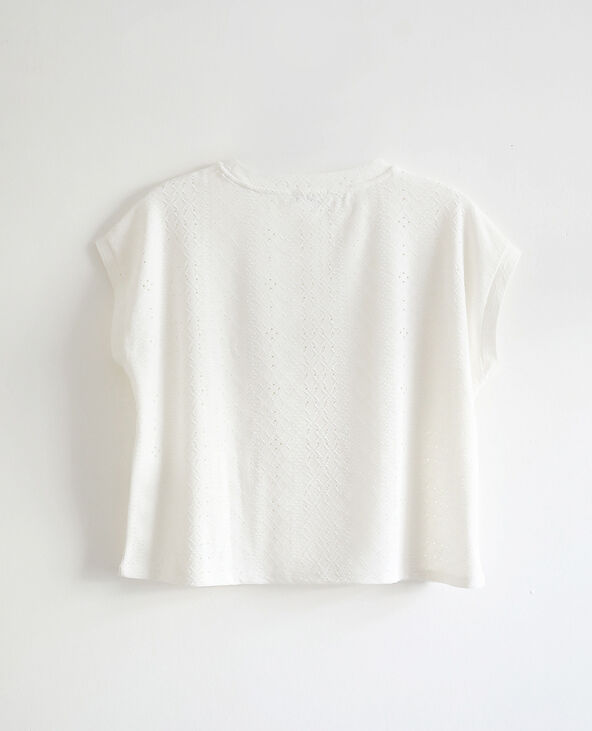 T-shirt à broderies blanc - Pimkie