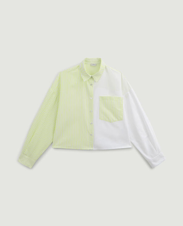 Chemise courte à rayures vert anis - Pimkie