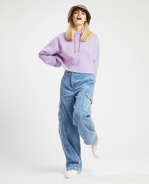 Sweat capuche cropped lilas - Pimkie