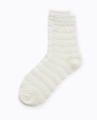 Paire de chaussettes bi-matière blanc - Pimkie