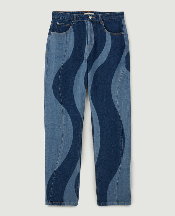 Jean motif vagues bleu - Pimkie