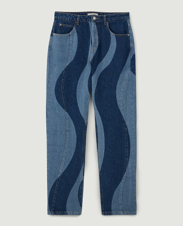 Jean motif vagues bleu denim - Pimkie
