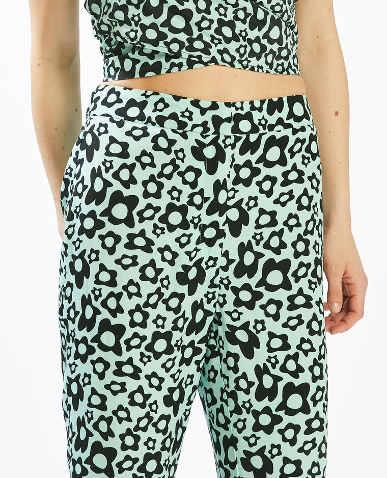 Pantalon flare taille haute SMALL bleu turquoise - Pimkie