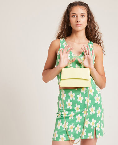 Sac boxy avec poignée perles jaune - Pimkie