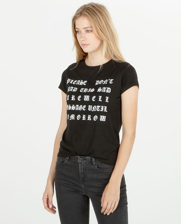 T-shirt à message noir - Pimkie