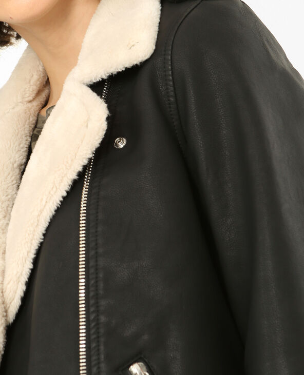 Veste effet mouton noir hotsell