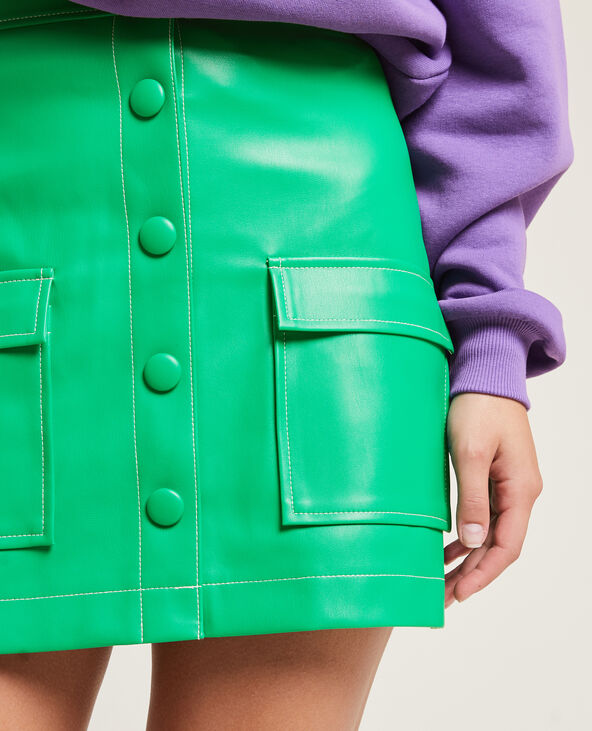 Jupe clearance cuir bouton