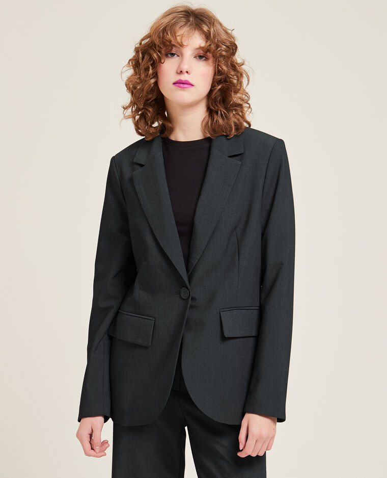 Veste blazer cintrée gris chiné - Pimkie
