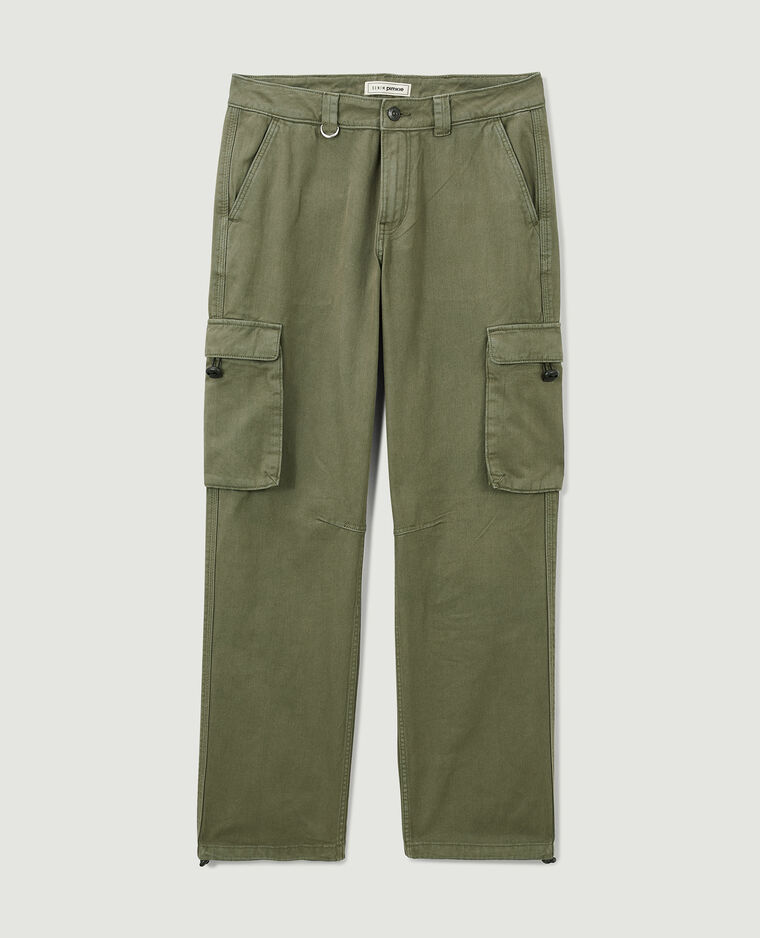 Pantalon droit cargo taille basse kaki - Pimkie