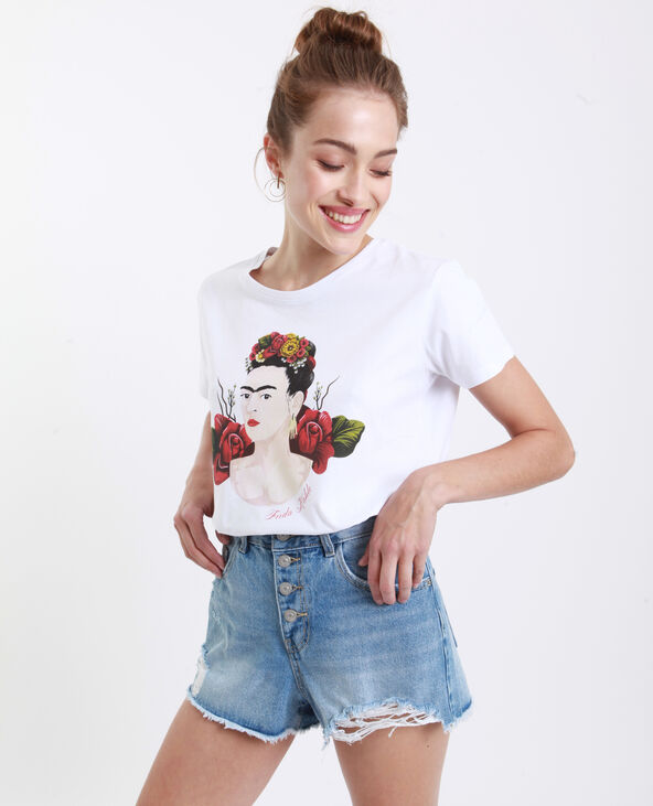 T-shirt Frida Kahlo blanc - Pimkie