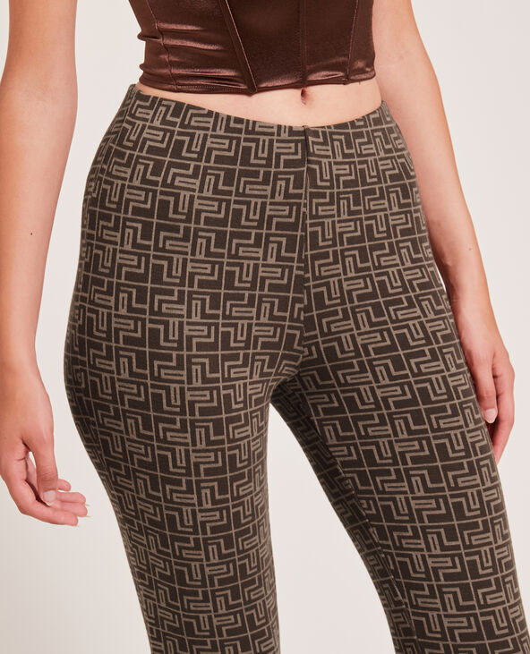 Pantalon flare en maille marron - Pimkie