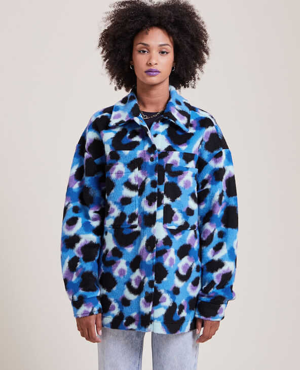 Surchemise oversize laineuse bleu - Pimkie