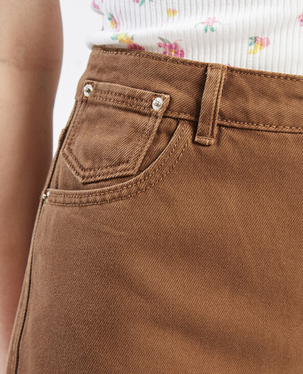Short en jean taille haute marron - Pimkie