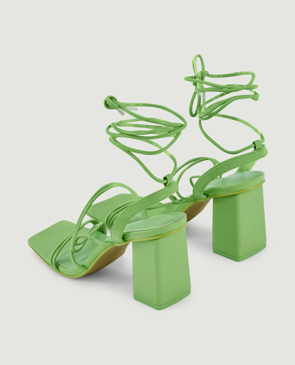 Sandales avec brides à nouer vert anis - Pimkie