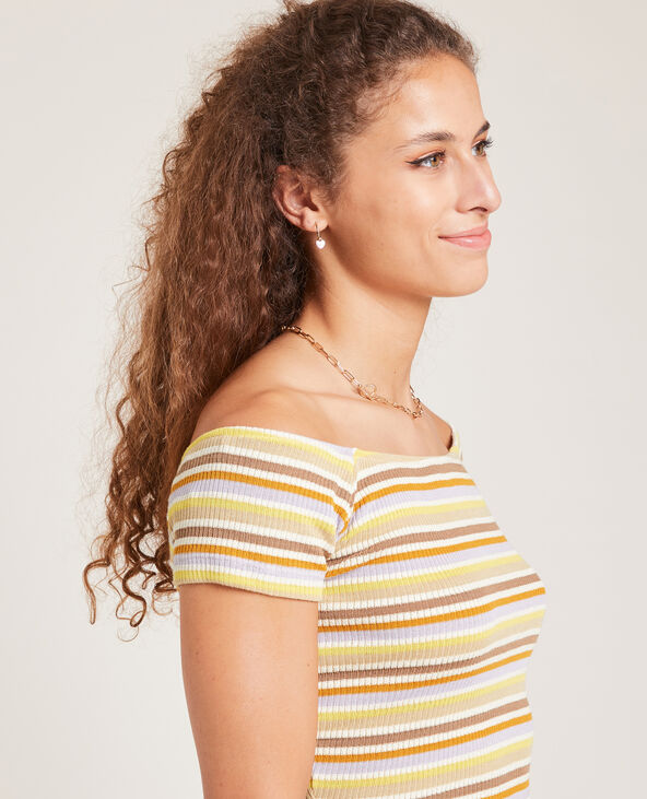 Top court en maille tricot violet - Pimkie