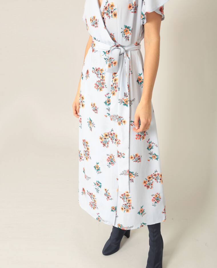 Robe Longue Cache Coeur Bleu Ciel 780858b42e4a Pimkie