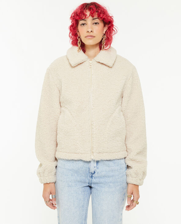 Veste zippée en sherpa sable - Pimkie