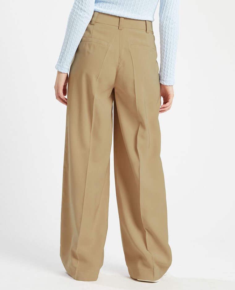 Pantalon large taille haute SMALL beige - Pimkie