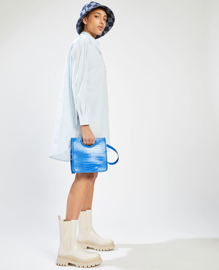 Sac rigide effet croco bleu - Pimkie