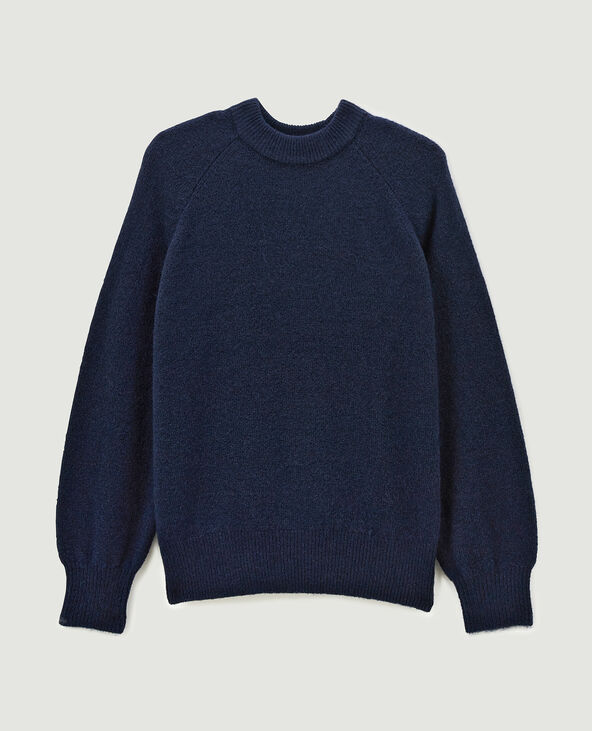 Pull col rond avec laine bleu marine - Pimkie