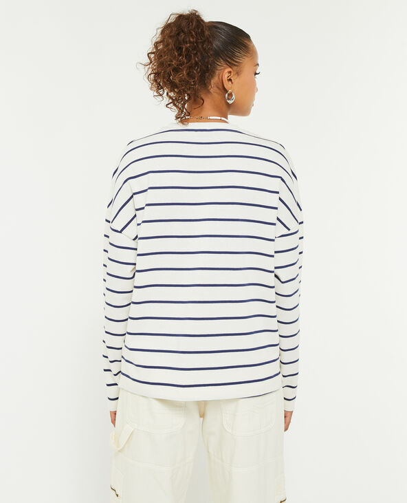 T-shirt marinière à manches longues blanc - Pimkie