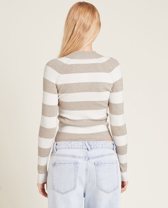 Pull fin col montant taupe - Pimkie