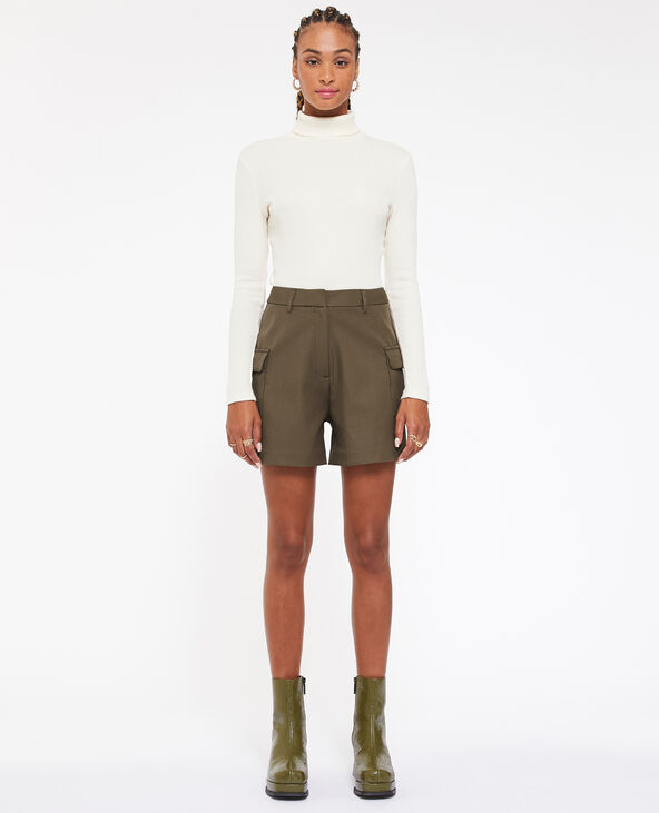 Short taille haute avec poches plaquées vert kaki - Pimkie