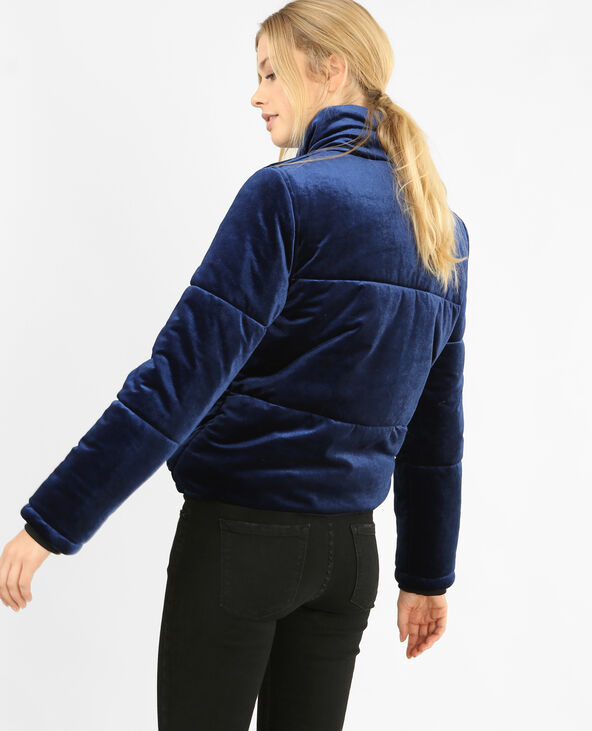 Doudoune velours bleu marine - Pimkie