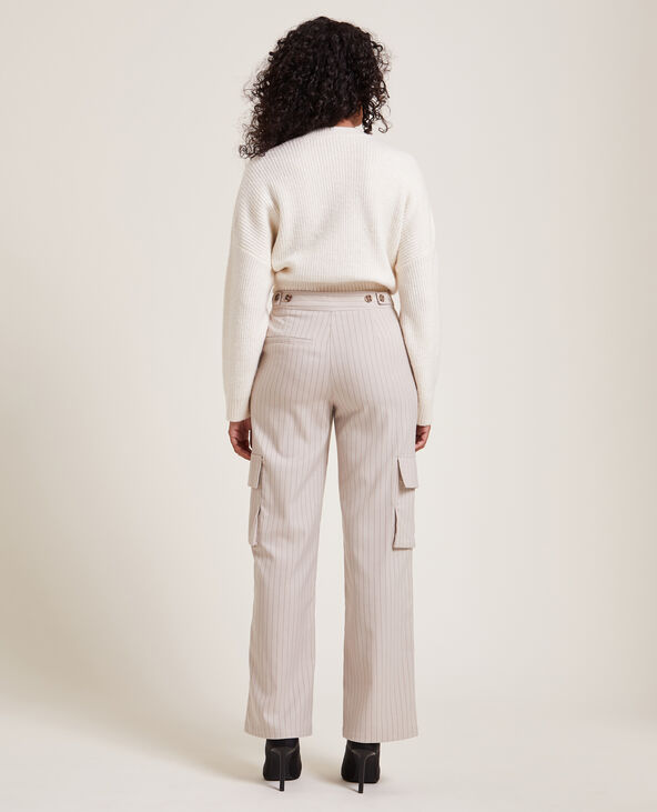 Pantalon large cargo blanc - Pimkie