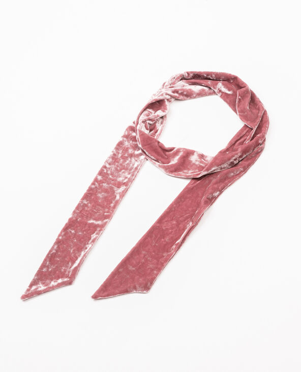 Foulard cravate velours rose clair - Pimkie
