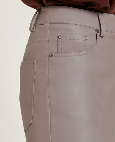Pantalon droit en simili cuir brun - Pimkie