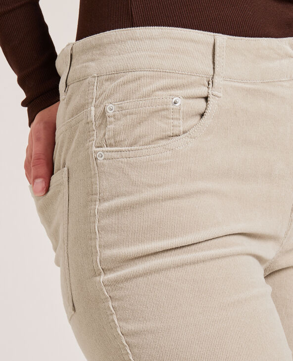 Pantalon flare en velours blanc - Pimkie