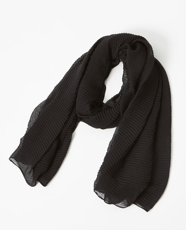 Foulard uni plissé noir - Pimkie