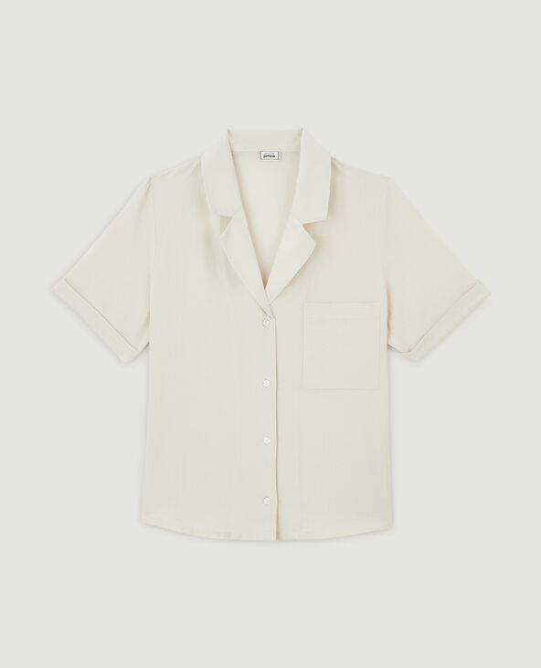 Chemise courte avec lin beige - Pimkie