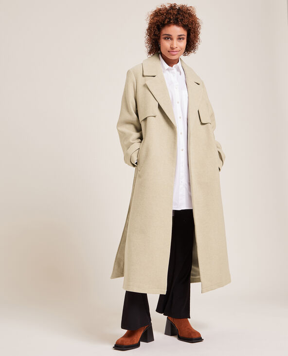 Manteau long oversize esprit trench beige - Pimkie