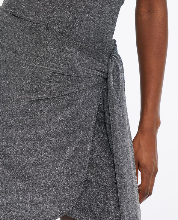 Jupe courte porte-feuille avec lurex argenté - Pimkie