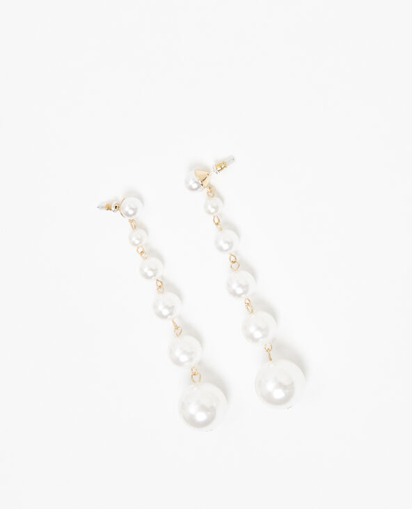 Boucles d'oreilles perles blanc - Pimkie